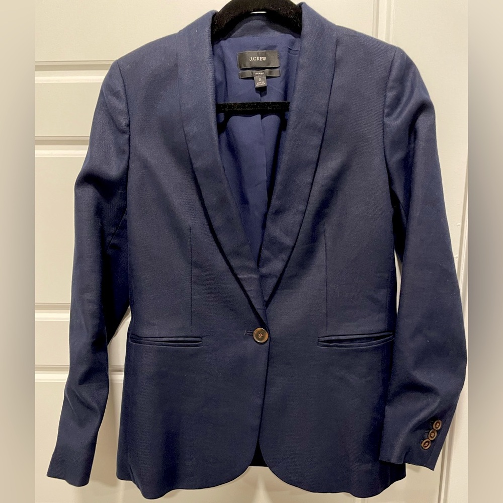 J Crew Parke women’s 2 stretch linen blazer - navy